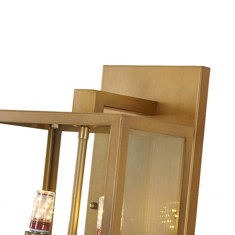 Lámpara de pared de exterior con dos luces en oro, conexión fija sin marca - KC04W16BR