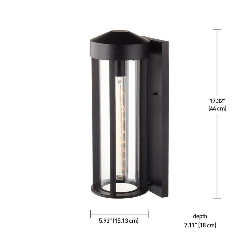 Lámpara de Pared Globe Electric Beckham Negra Rústica para Interiores/Exteriores de 1 Luz - 44245