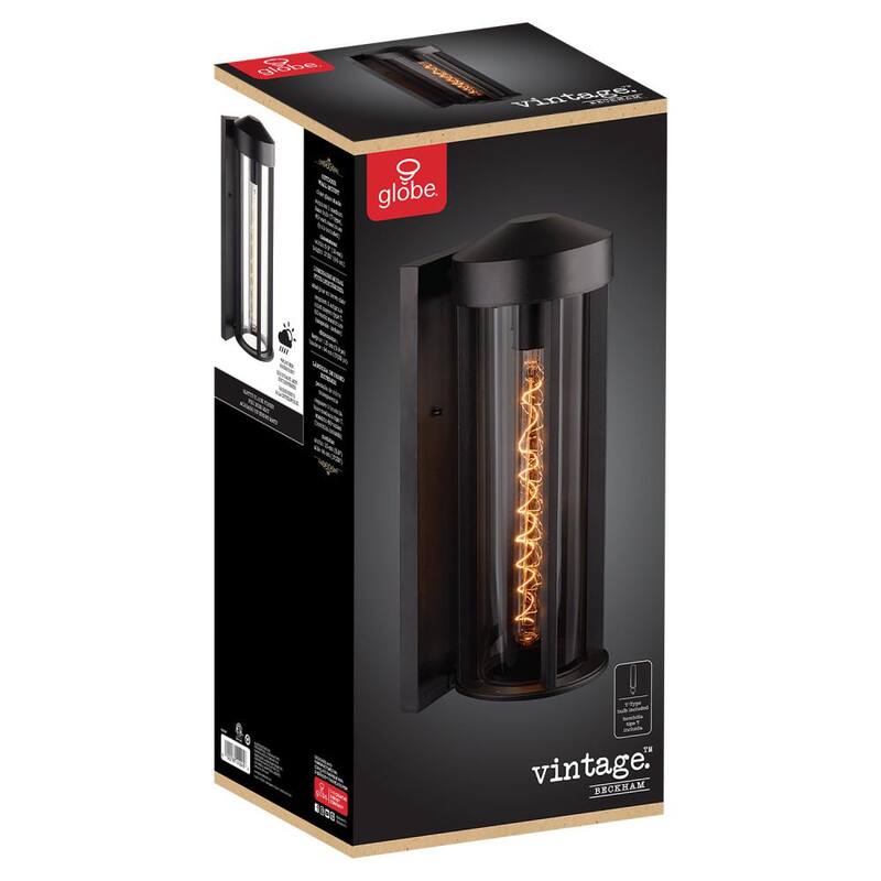 Lámpara de Pared Globe Electric Beckham Negra Rústica para Interiores/Exteriores de 1 Luz - 44245