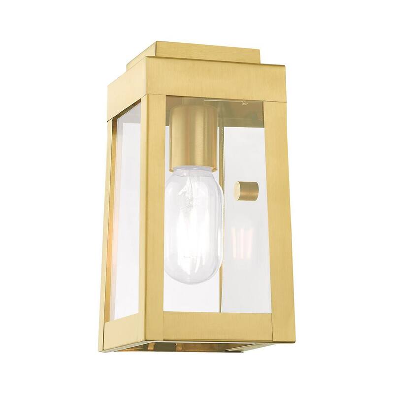 AVIANCE LIGHTING Vaughn 9.5 in. Linterna de Pared para Exteriores con Cableado Duro y 1 Luz en Latón Satinado sin focos incluidos - HD59344