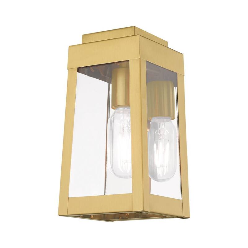 AVIANCE LIGHTING Vaughn 9.5 in. Linterna de Pared para Exteriores con Cableado Duro y 1 Luz en Latón Satinado sin focos incluidos - HD59344