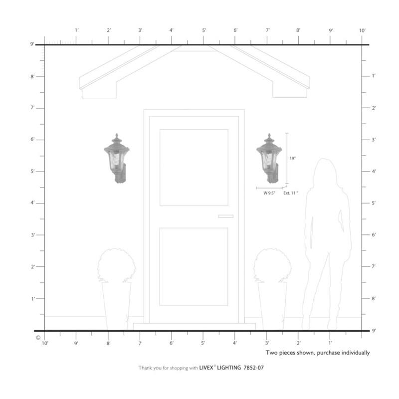 Livex Lighting Oxford 1-Luz Bronce Linterna de Pared Incandescente Exterior - 7852-07