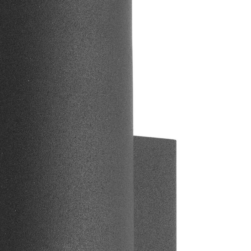 Iluminación en progreso de la colección Z-1030 con LED y una luz, lámpara de pared pequeña para exterior de diseño moderno con vidrio transparente y acabado en negro texturizado - P560051-031-30.