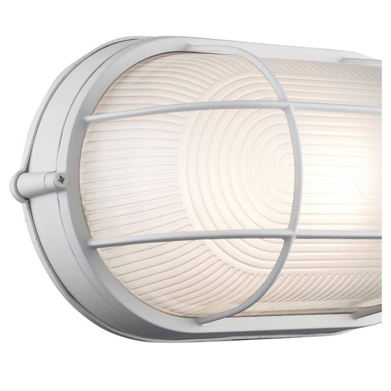 Bel Air Lighting Aria 11 in. 1 Luz Blanca Oval A granel A granel A granel A granel A granel A granel A granel con Cristal Acanalado - 41015 WH