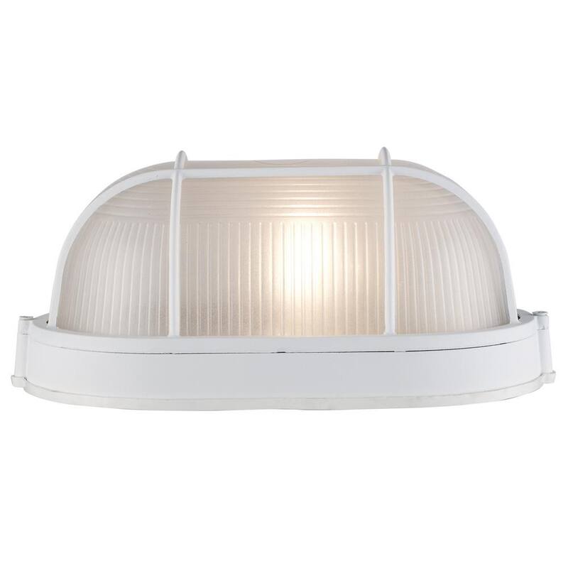 Bel Air Lighting Aria 11 in. 1 Luz Blanca Oval A granel A granel A granel A granel A granel A granel A granel con Cristal Acanalado - 41015 WH