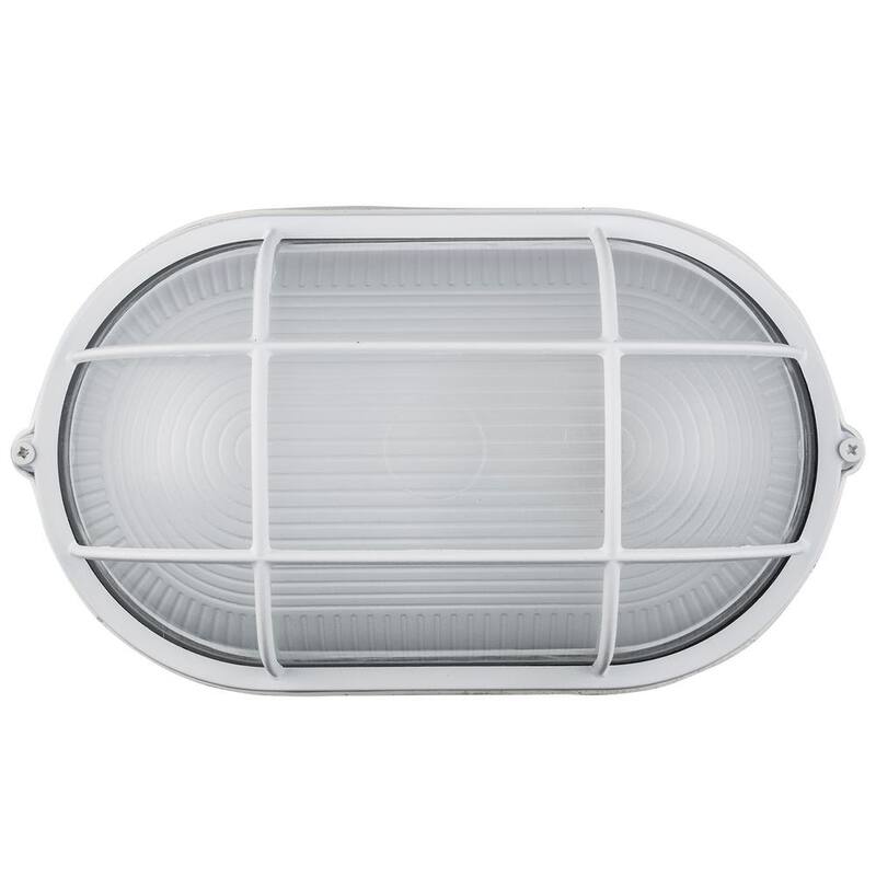 Bel Air Lighting Aria 11 in. 1 Luz Blanca Oval A granel A granel A granel A granel A granel A granel A granel con Cristal Acanalado - 41015 WH