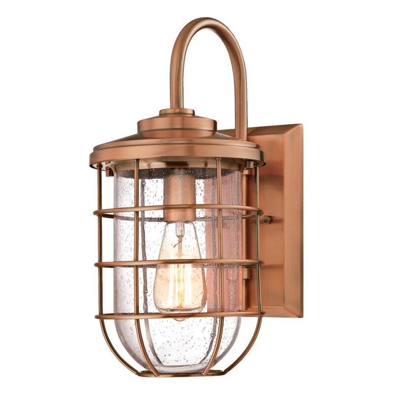 Farol de pared de exterior Westinghouse Ferry de 1 luz en cobre lavado - 6347900