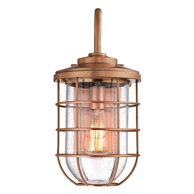 Farol de pared de exterior Westinghouse Ferry de 1 luz en cobre lavado - 6347900