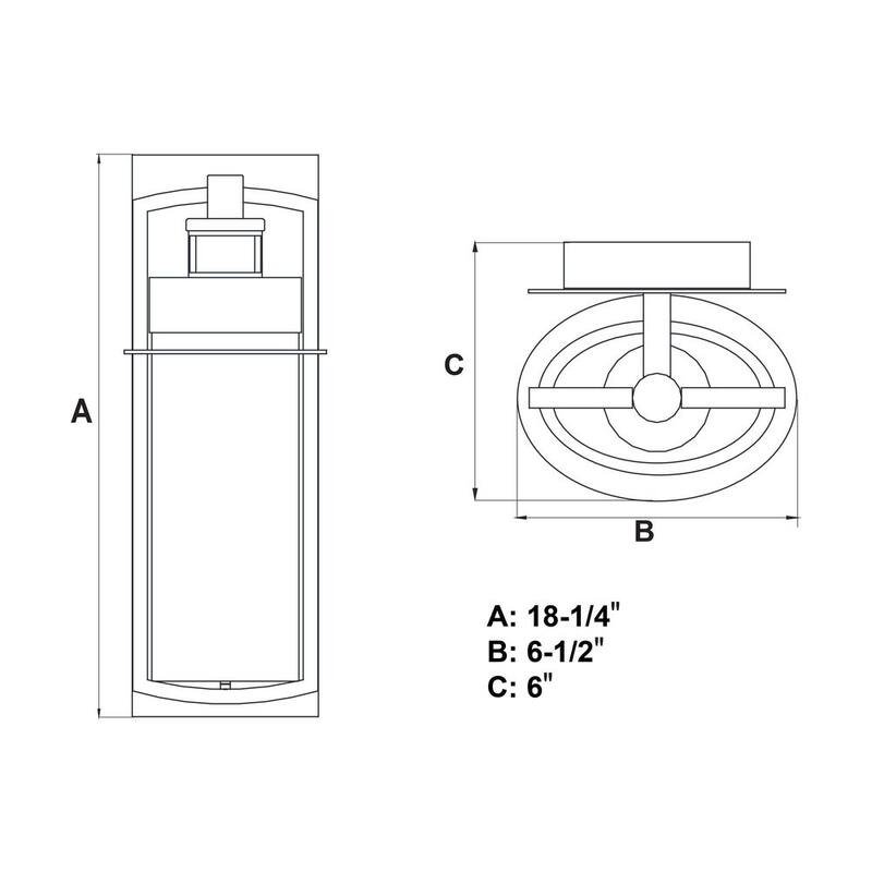 VAXCEL Logan Bronce LED Sensor de Movimiento al Anochecer al Amanecer Luz Exterior de Pared - T0389