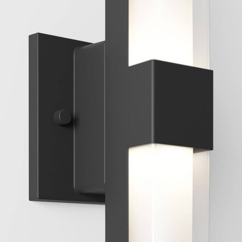 Artika Gemini Black Modern 3 CCT Integrated LED Outdoor Hardwired Garage and Porch Light Lantern Sconce - Lámpara de pared para garaje y porche, color negro, moderna con 3 CCT integrados y LED, marca Artika.