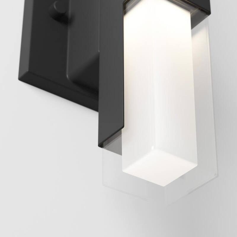 Artika Gemini Black Modern 3 CCT Integrated LED Outdoor Hardwired Garage and Porch Light Lantern Sconce - Lámpara de pared para garaje y porche, color negro, moderna con 3 CCT integrados y LED, marca Artika.