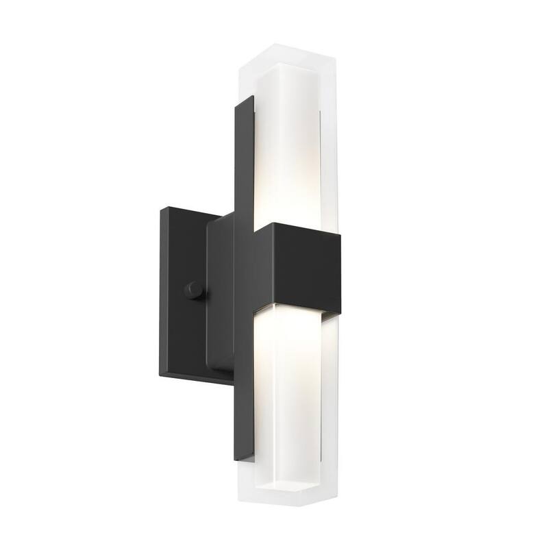 Artika Gemini Black Modern 3 CCT Integrated LED Outdoor Hardwired Garage and Porch Light Lantern Sconce - Lámpara de pared para garaje y porche, color negro, moderna con 3 CCT integrados y LED, marca Artika.