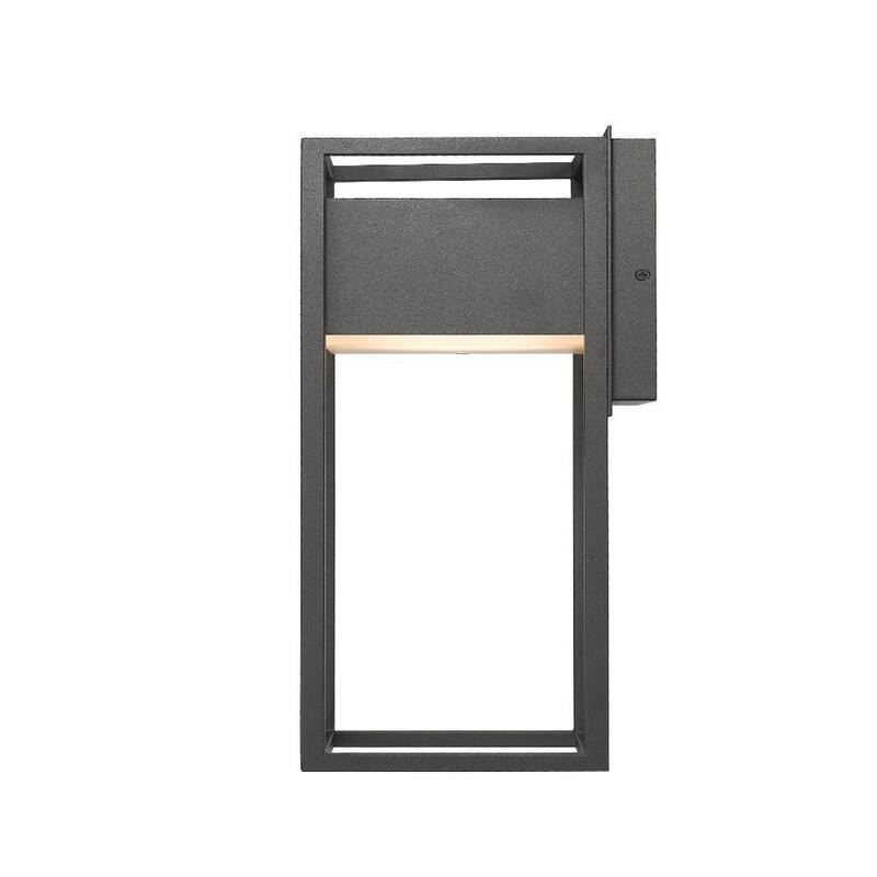 Aplique al español este título: Lámpara de pared de linterna Barwick Black Unbranded 18.25 pulgadas para exteriores con LED integrado y conexión fija - 585M-BK-LED