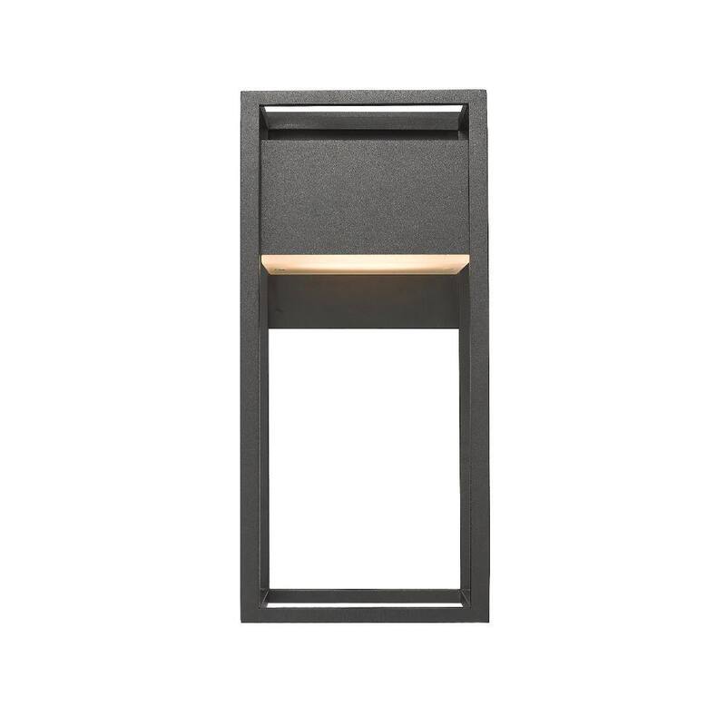 Aplique al español este título: Lámpara de pared de linterna Barwick Black Unbranded 18.25 pulgadas para exteriores con LED integrado y conexión fija - 585M-BK-LED