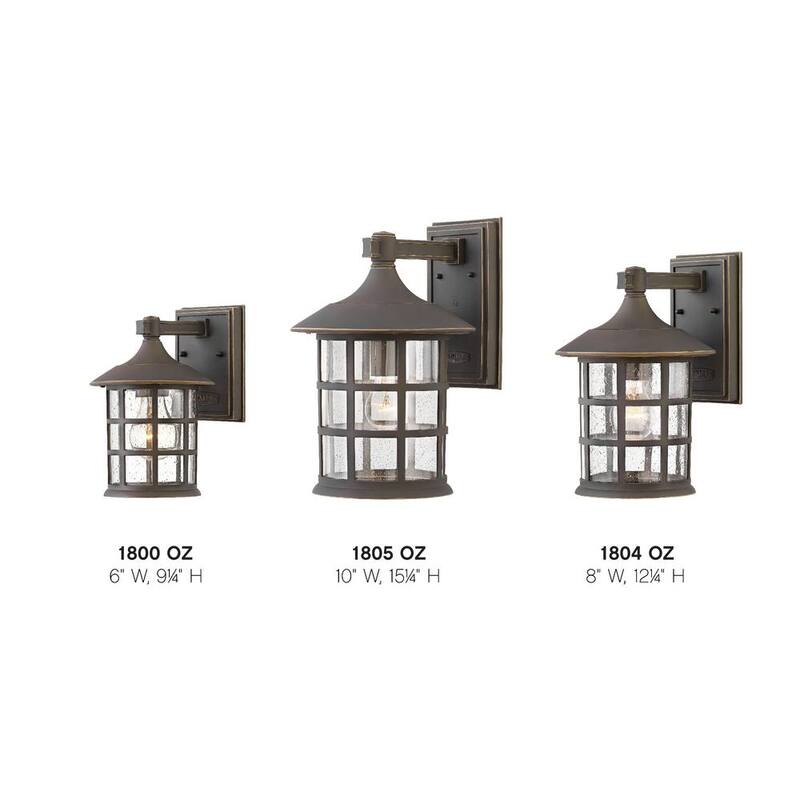 Hinkley Freeport Linterna de pared exterior grande de 1 luz en bronce aceitado - 1805OZ.