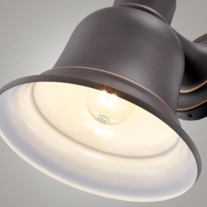 Colección de Decoradores del Hogar 11.39 pulgadas 1-Luz Linterna de Pared Exterior en Bronce Frotado con Aceite, Cumple con Normas Dark Sky - HD-1709-I