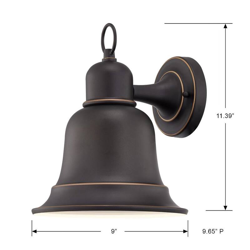 Colección de Decoradores del Hogar 11.39 pulgadas 1-Luz Linterna de Pared Exterior en Bronce Frotado con Aceite, Cumple con Normas Dark Sky - HD-1709-I