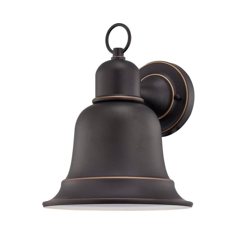 Colección de Decoradores del Hogar 11.39 pulgadas 1-Luz Linterna de Pared Exterior en Bronce Frotado con Aceite, Cumple con Normas Dark Sky - HD-1709-I