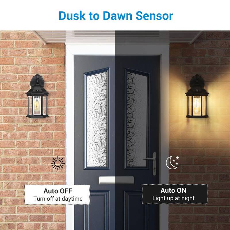 DEWENWILS Linterna de pared para exteriores empotrada al amanecer con el atardecer negro sin bombillas incluidas (paquete de 2) - HOWL06F