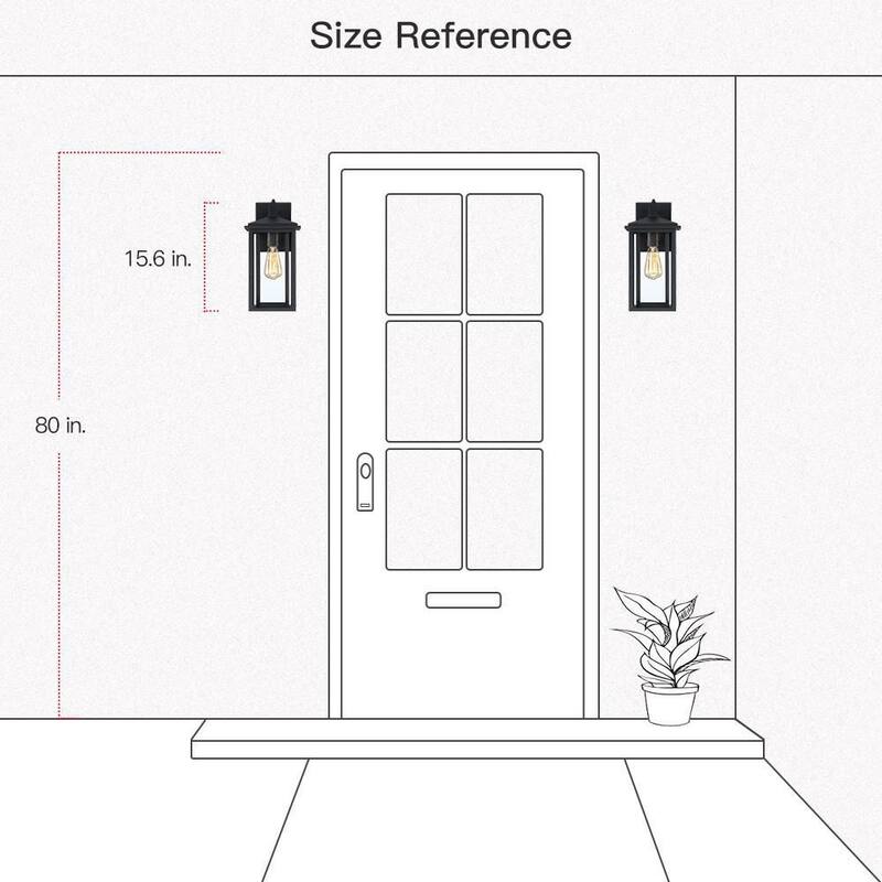 Linterna de pared para exteriores TRUE FINE Citadel de 1 luz y 15.6 pulgadas en color negro con sensor crepuscular - TD130009OT