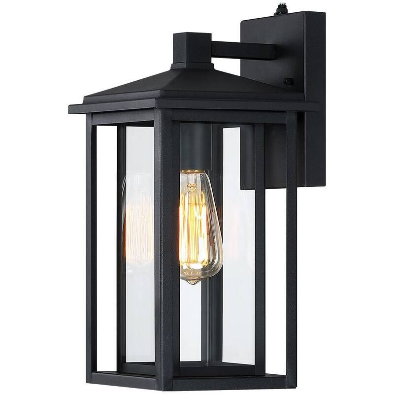 Linterna de pared para exteriores TRUE FINE Citadel de 1 luz y 15.6 pulgadas en color negro con sensor crepuscular - TD130009OT