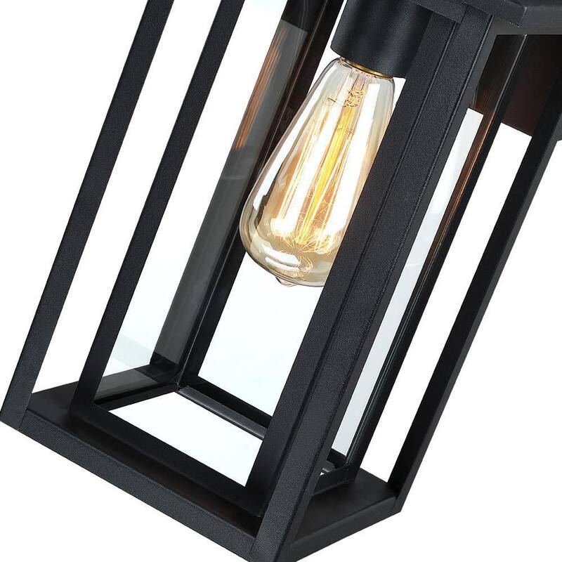 Linterna de pared para exteriores TRUE FINE Citadel de 1 luz y 15.6 pulgadas en color negro con sensor crepuscular - TD130009OT