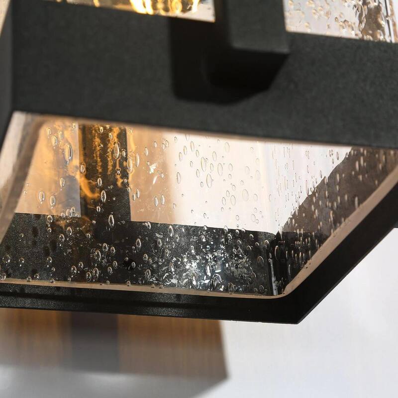 Luz de pared exterior negra moderna Uolfin, 1 luz, minimalista, con semillas en la linterna de pared exterior adecuada para la entrada principal - 628V8ZZ6R7V874W