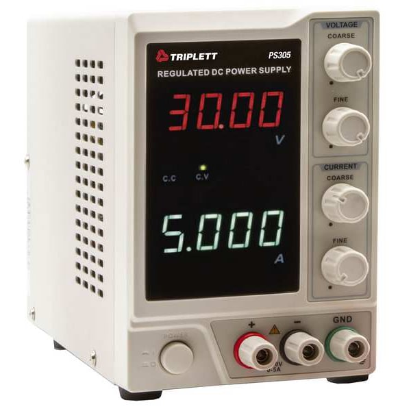 Triplett AC to DC Power Supply, 110/220V AC, 30V DC, 160W, 5A - PS305-NIST