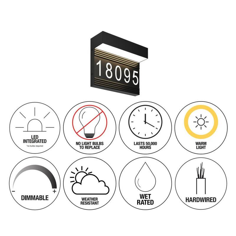Luz de pared para porche integrada LED moderna negra de nombre Artika - OUT-HA-MB