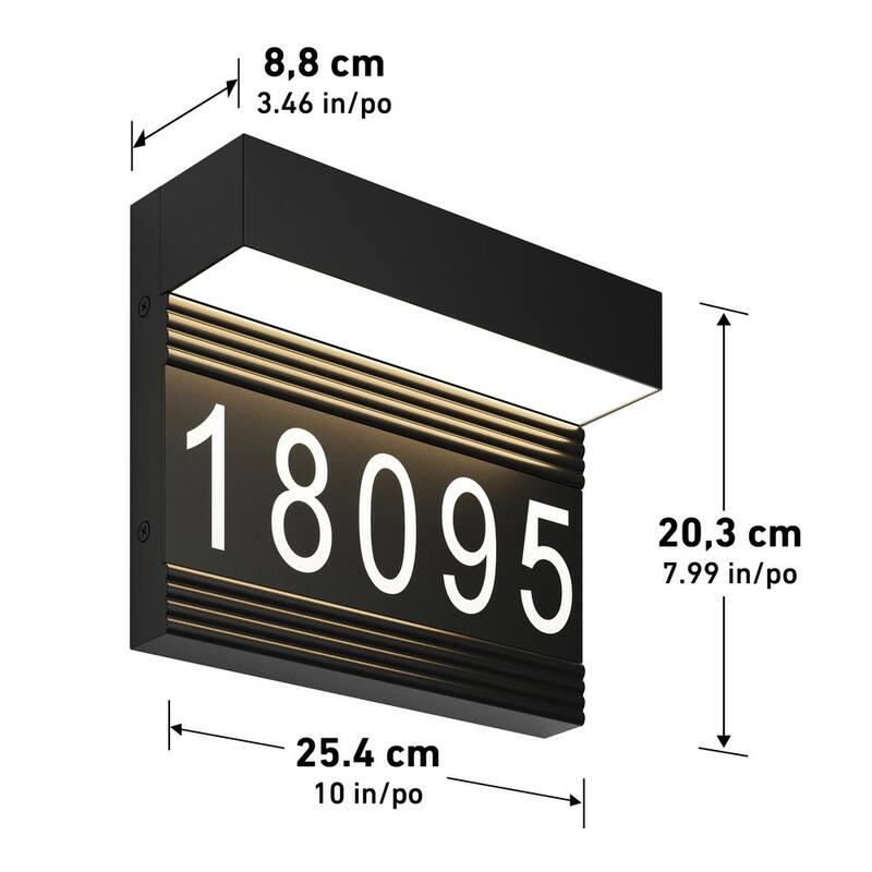 Luz de pared para porche integrada LED moderna negra de nombre Artika - OUT-HA-MB