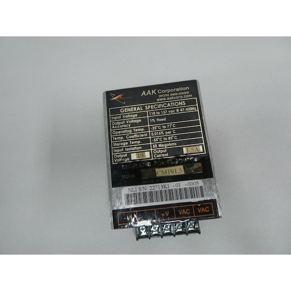 Aak Power Supply, 110 to 137V AC, 19V DC, 1.5A - CM191.5
