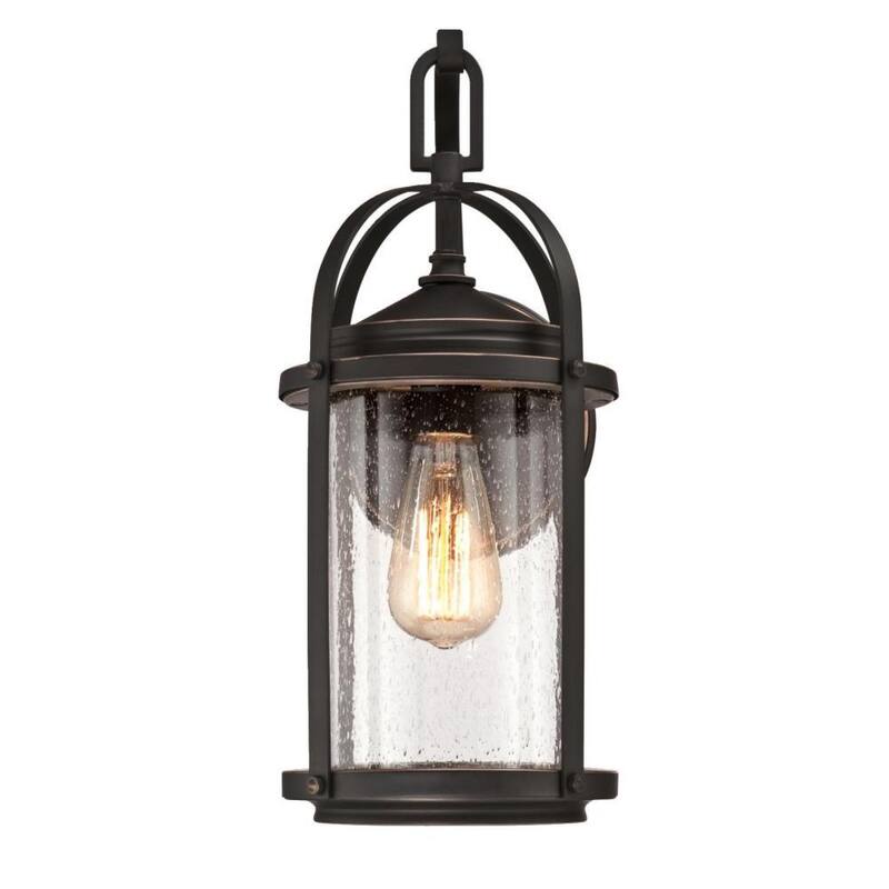 Lámpara de pared para exteriores Westinghouse Grandview de 1 luz en bronce aceitado con acabados resaltados - 6339300