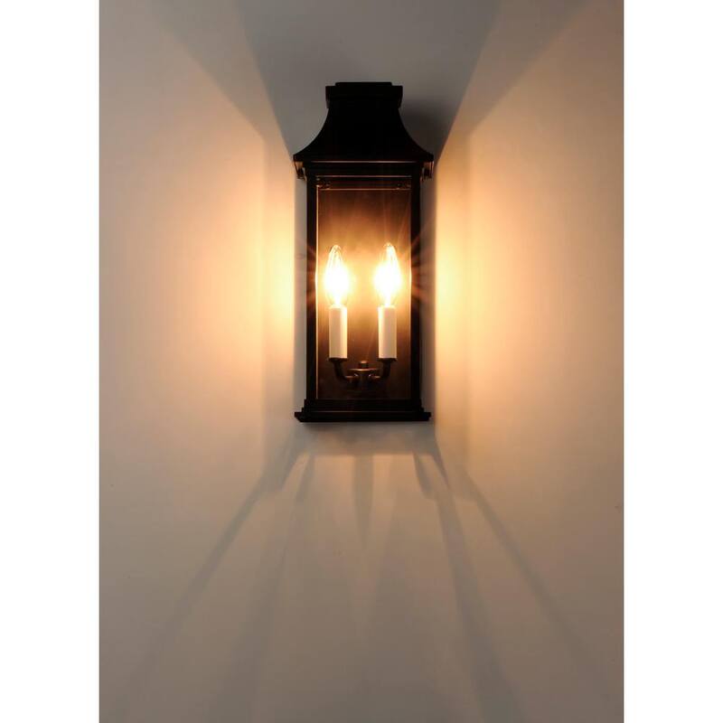 Iluminación máxima Vicksburg 2-Light Negro Exterior Bolsillo Alámbrico Aplique de Pared - 30025