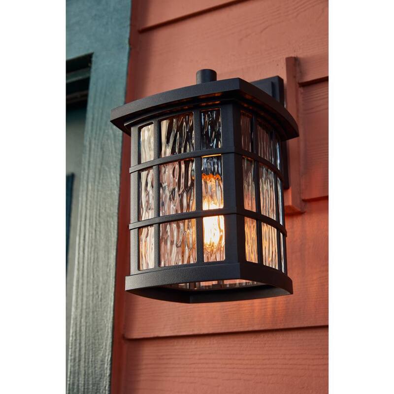 Luminaria de pared para exteriores Quoizel Stonington de 1 luz en color negro - SNN8406K
