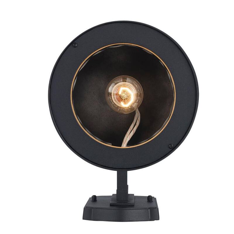 Bel Air Lighting Boardwalk 16.25 pulgadas 1-Luz Negro Aplique de Pared para Exteriores con Vidrio Transparente de Agua - 40371 BK