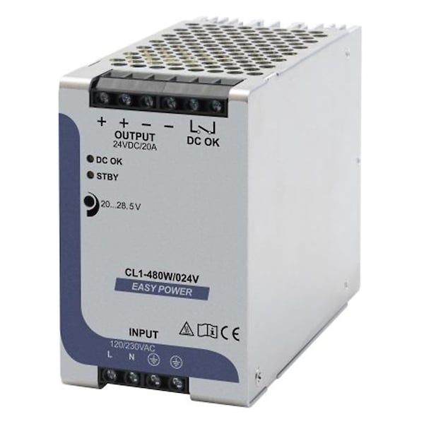 Automation Systems Interconnect Power Supply, 120V AC, 72V DC, 480W, 6.6A, DIN Rail - XCSL1480W072VAA