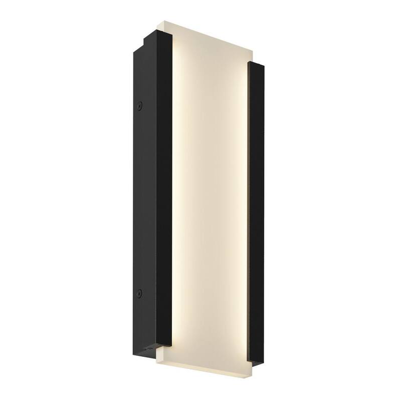 Luminaria de pared tipo linterna para garaje y porche, moderna, integrada con LED de 3 CCT, cableado duro, color negro "Artika Blade" - OUT-BDC-HD2BL