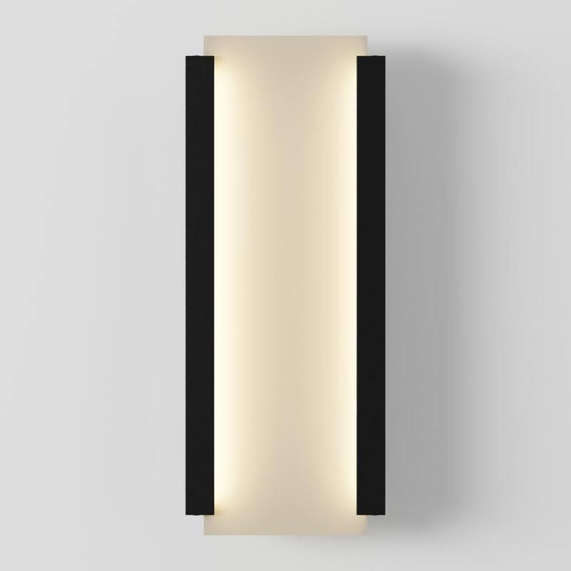 Luminaria de pared tipo linterna para garaje y porche, moderna, integrada con LED de 3 CCT, cableado duro, color negro "Artika Blade" - OUT-BDC-HD2BL