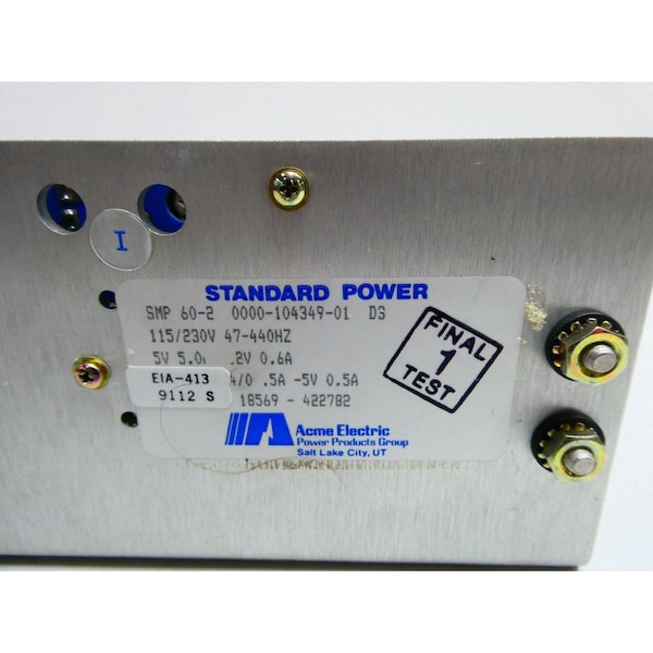 Acme AC to DC Power Supply, 115/230V AC, 5V DC, 5A - SMP 60-2 0000-104349-01