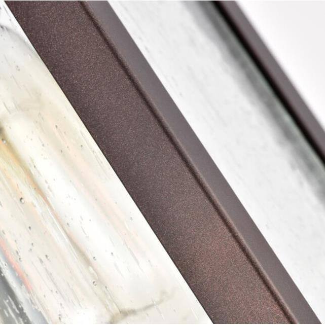Lámpara de pared decorativa para exteriores Unbranded 12 in. de bronce envejecido con cristal transparente y resistente a la intemperie - LL-ABA20011