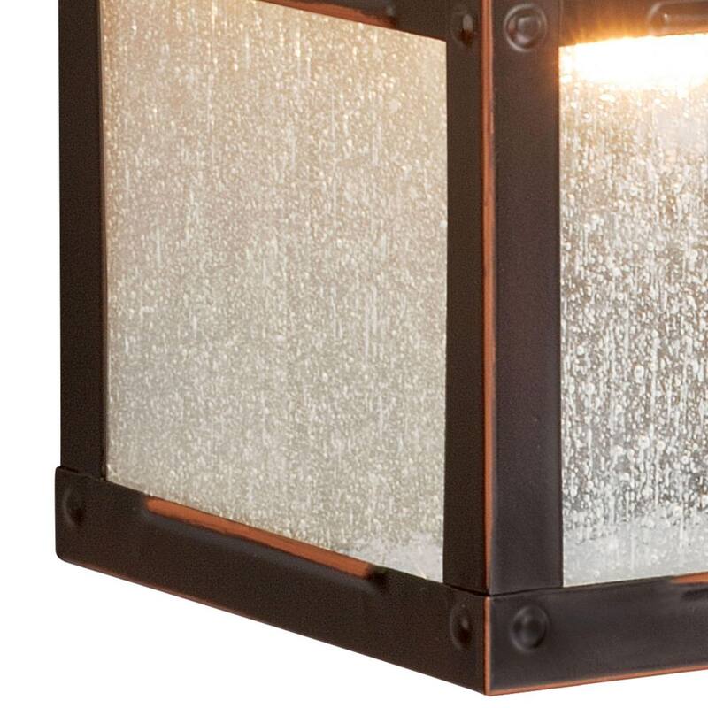 VAXCEL Linterna de Pared Exterior para Exteriores de Bronce Rústico con Caballo Vaquero - 1 Luz, Vidrio Transparente - T0110