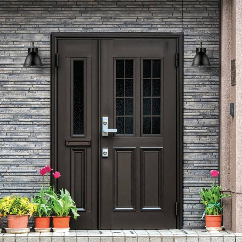 Foco de Pared Globe Electric Swanson Negro Mate para Uso Interior/Exterior estilo Granja con 1 Luz - 44866