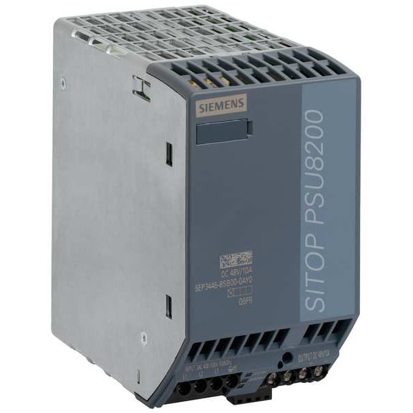 Siemens Stabilized Power Supply, 400/500V AC, 48V DC, 480W, 10A, DIN Rail - 6EP34468SB000AY0