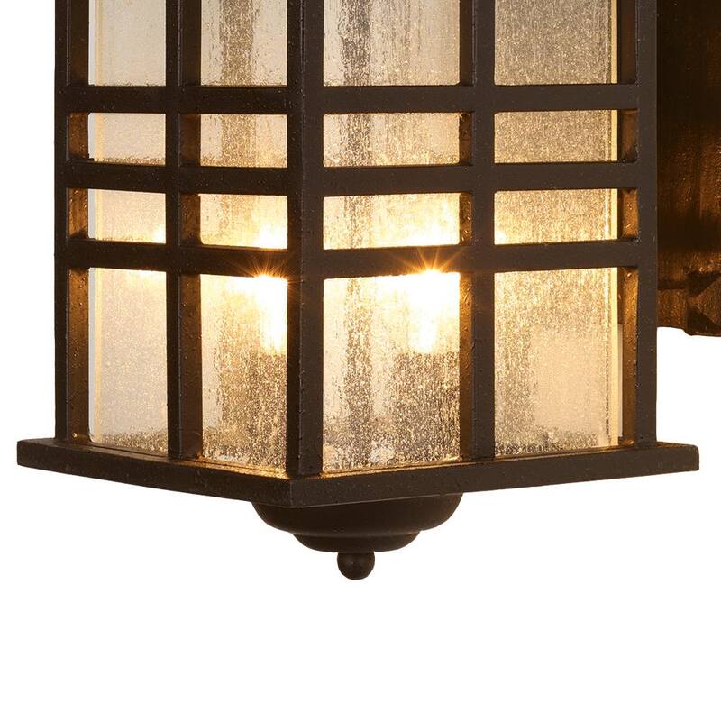 Lámpara de pared para exterior Bel Air Lighting Huntington de 2 luces en bronce envejecido con cristal sembrado - 4636 WB