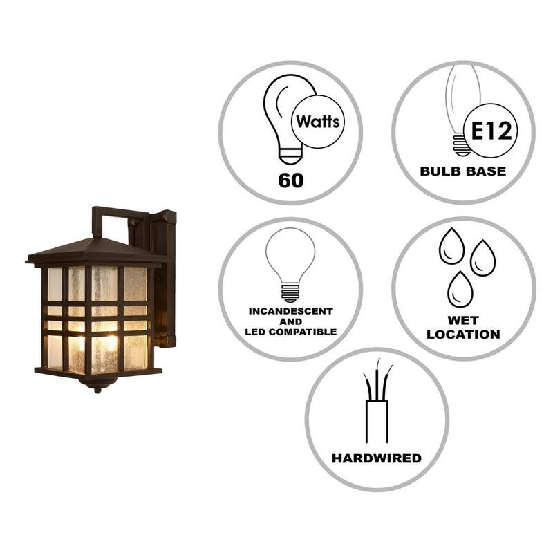 Lámpara de pared para exterior Bel Air Lighting Huntington de 2 luces en bronce envejecido con cristal sembrado - 4636 WB