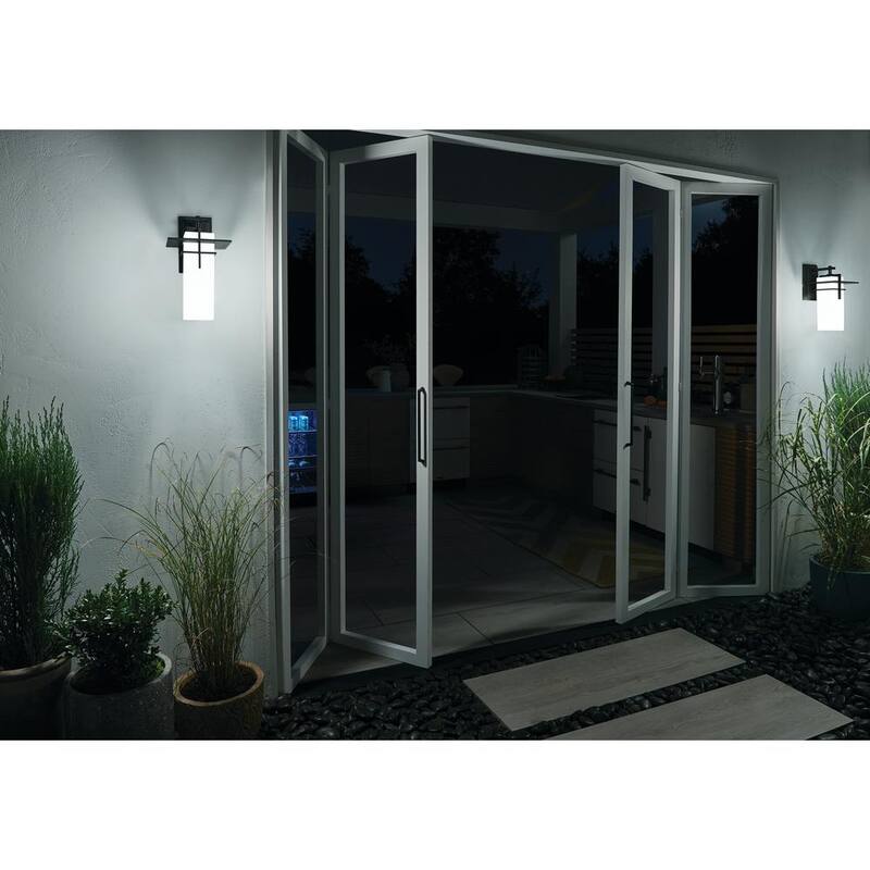 Lámpara de pared KICHLER Caterham de 14.75 pulgadas con 1 luz en bronce antiguo para exteriores, cableado duro, sin focos incluidos (paquete de 1) - 49643OZ