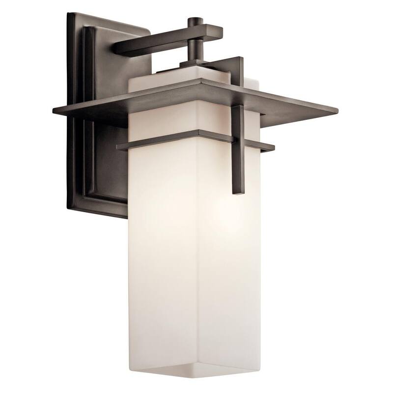 Lámpara de pared KICHLER Caterham de 14.75 pulgadas con 1 luz en bronce antiguo para exteriores, cableado duro, sin focos incluidos (paquete de 1) - 49643OZ