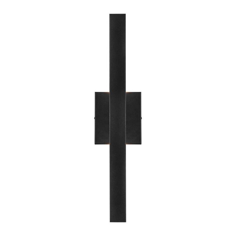 RRTYO Edith 1-Light 20 in. Negro Moderno Lámpara de Pared Lineal Integrada LED Interior/Exterior - 81010000045178