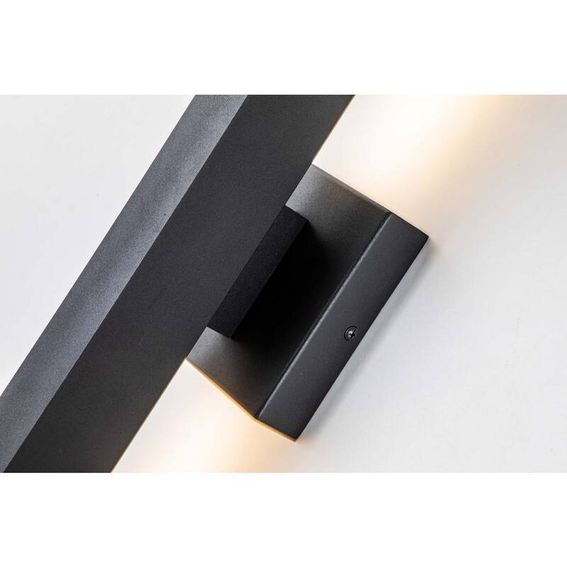 RRTYO Edith 1-Light 20 in. Negro Moderno Lámpara de Pared Lineal Integrada LED Interior/Exterior - 81010000045178