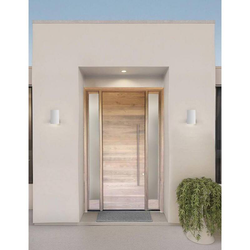 Colección de cilindros de iluminación Progress 5" Linterna de pared moderna exterior blanca polimérica - P5712-30